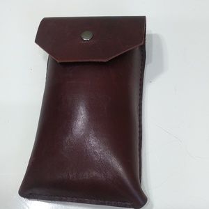 Unisex Leather Pouch for Belt  Men's Holder Women's Side Purse Brown